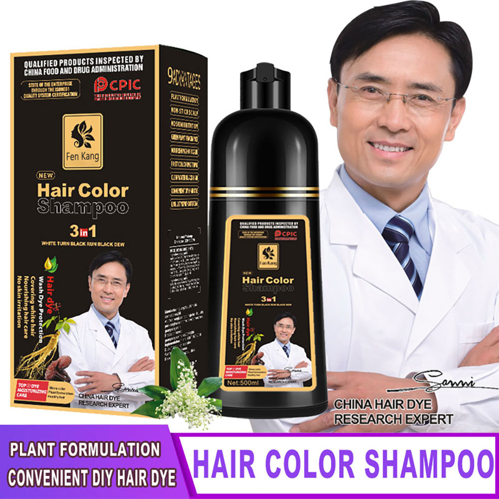 Hair Spray Color - 3-in-1-Sofort-Färbeshampoo, natürliche schwarze Farbe für Männer
