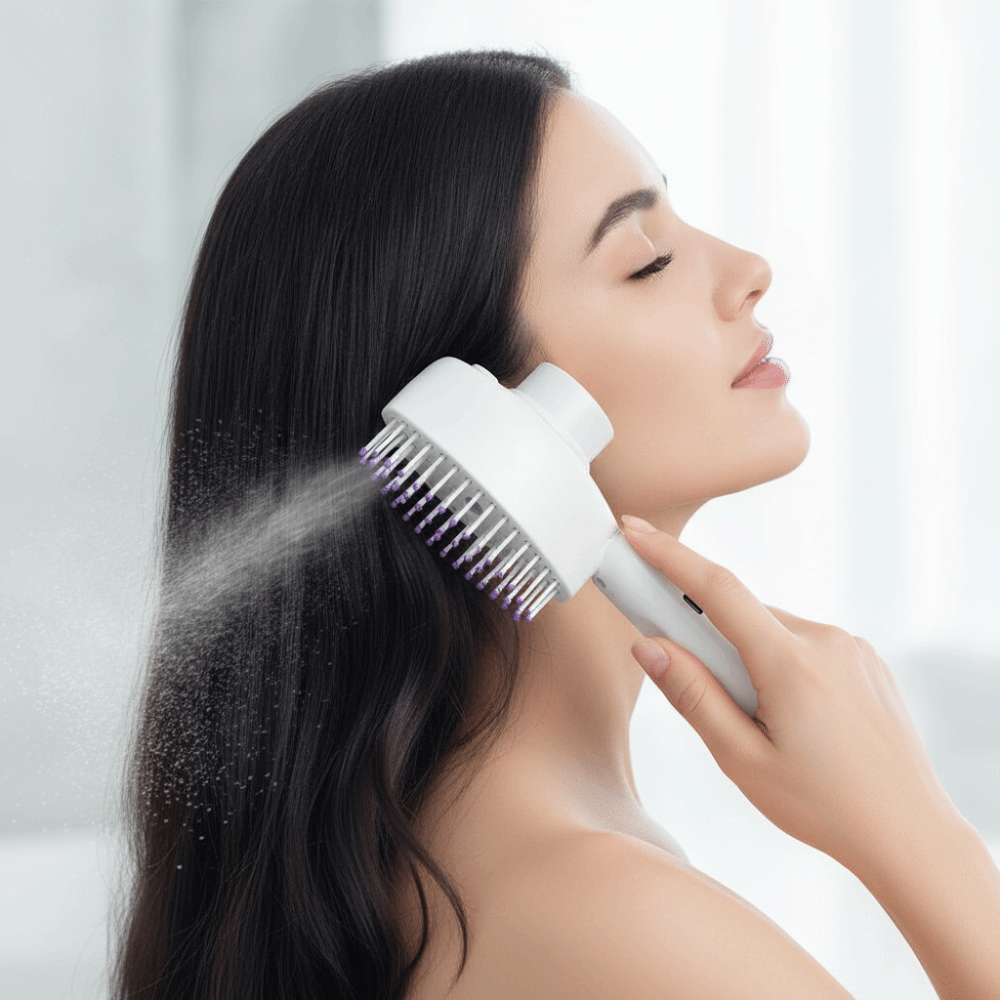 Hair Spray Color - Multifunktions-Rotlicht-Sprüh-Massagekamm Anti-Frizz Großer Tank Haarpflege Elektrische