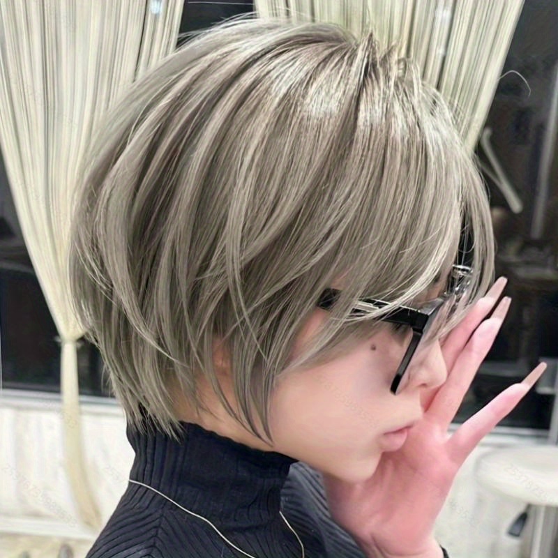 Wig Fiber Net - Synthetische, geschichtete kurze Bob-Perücke für Frauen,