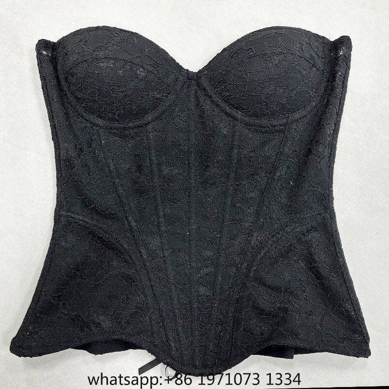 Boning Corset Steel - Damen Spitzenkorsett Bustier Overbust Luxus-Oberteil für